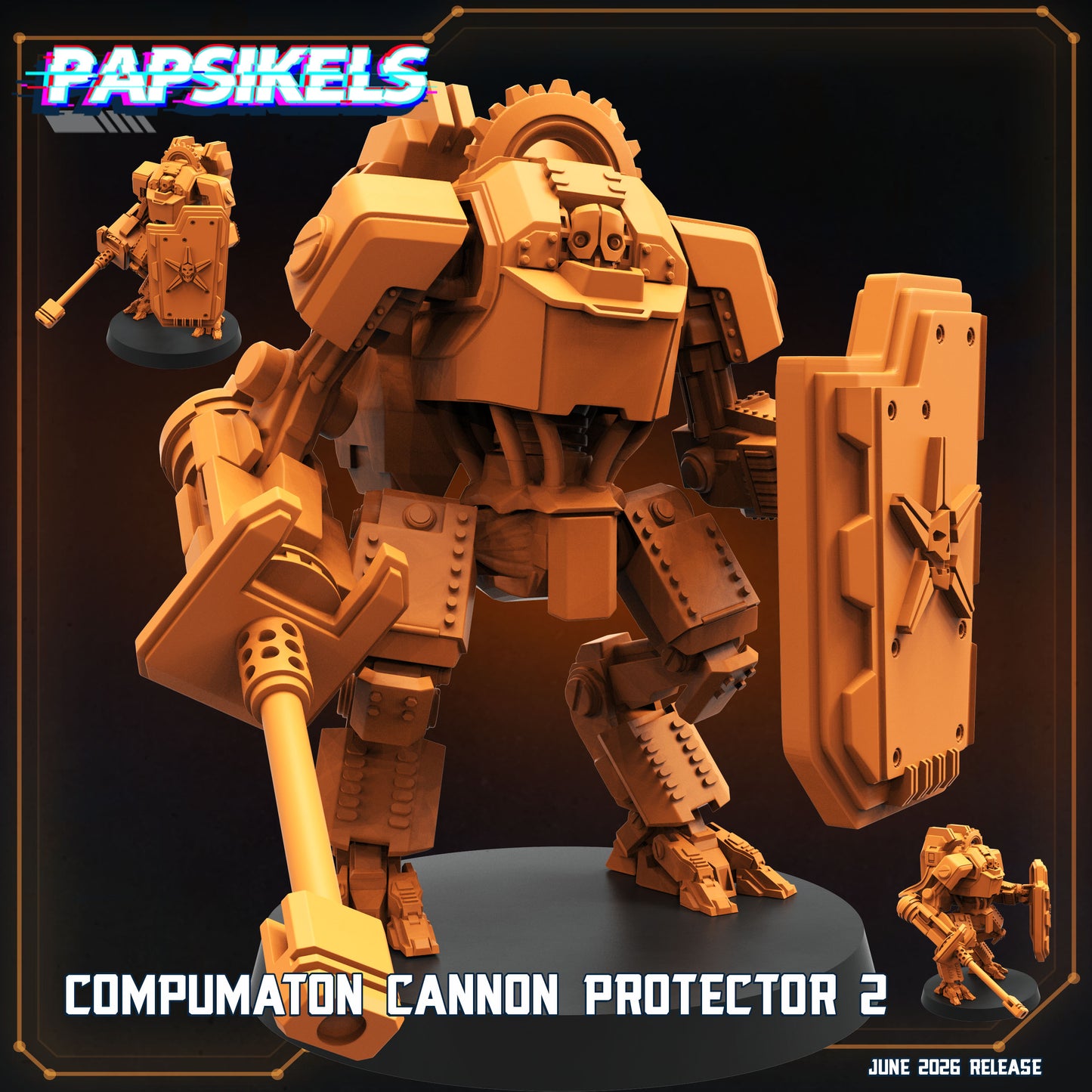 Compumaton Cannon Protectors - 32mm Scale Sci Fi Helldivers | Papsikels