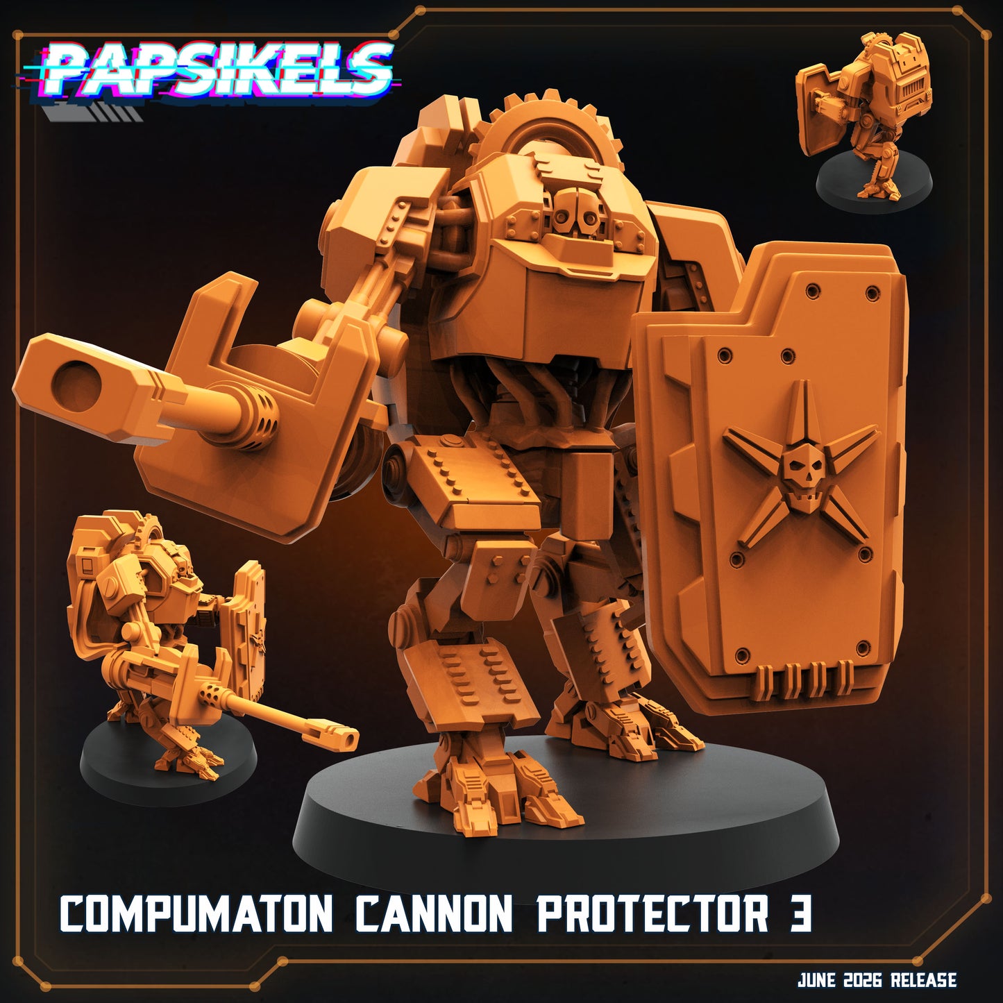 Compumaton Cannon Protectors - 32mm Scale Sci Fi Helldivers | Papsikels