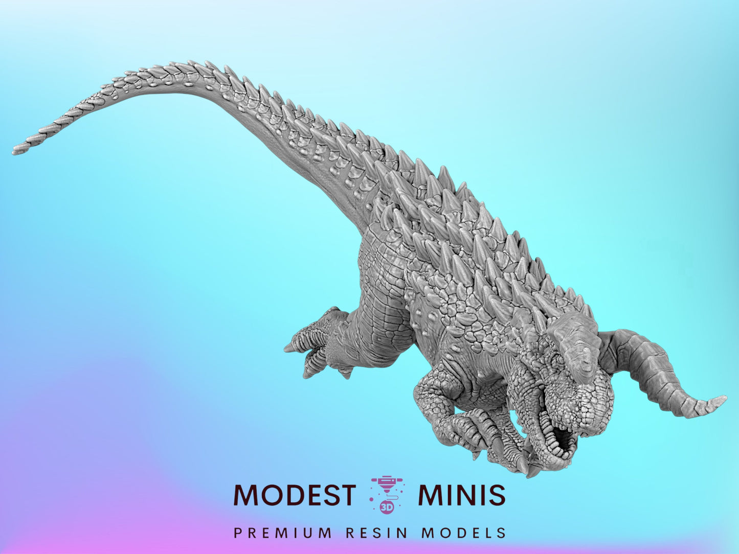 Carnotaurus Horn Attack | 15mm - 40mm Scale Dinosaur Miniature | DnD Frostgrave Mini | Epic