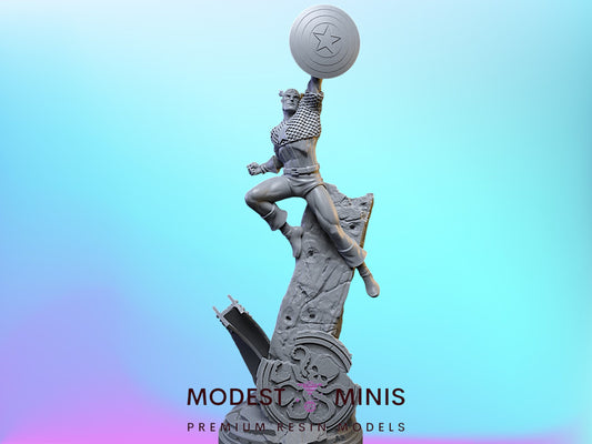 Silver Age Captain America | 32mm - 40mm Mini | Crisis Protocol Proxy | Superhero | C27