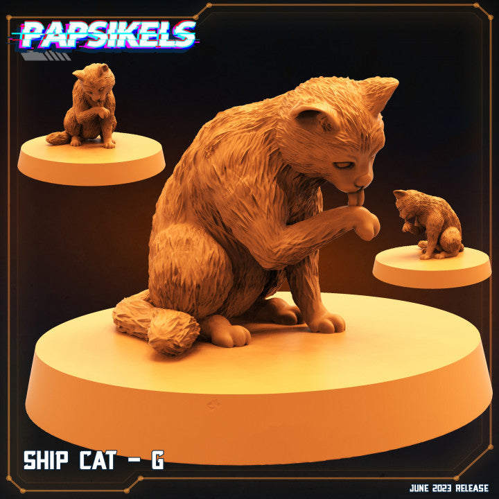 Ship Cats Set - 32mm Scale Miniature | RPG | Sci fi | Papsikels