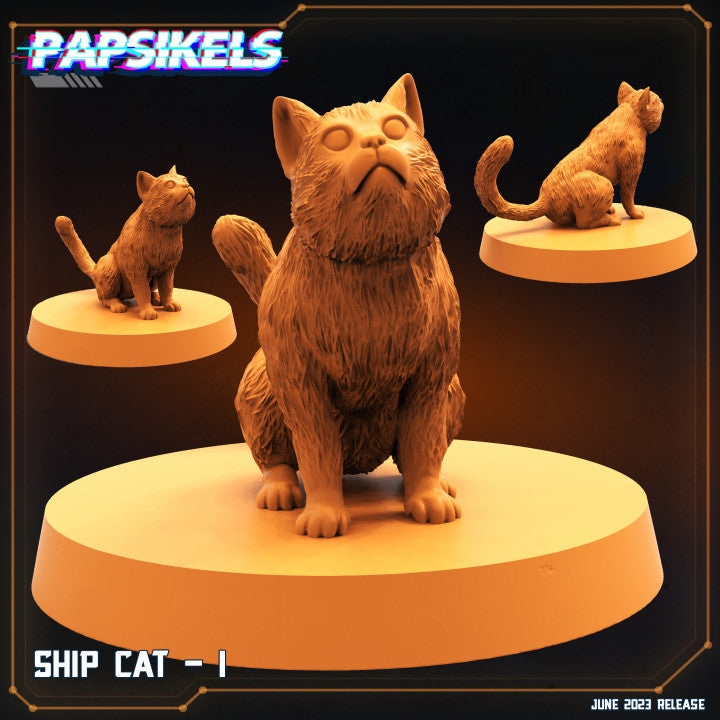 Ship Cats Set - 32mm Scale Miniature | RPG | Sci fi | Papsikels