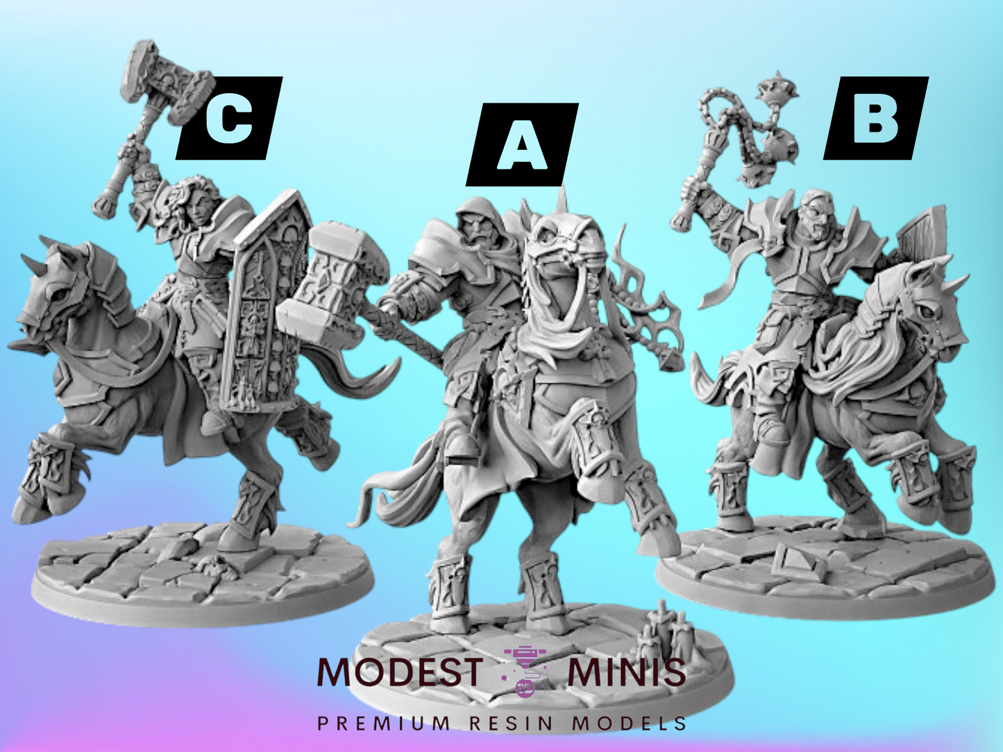 Requiem Heavy Cavalry | 28mm - 75mm Scale Resin Minis | DnD | Artisan Guild