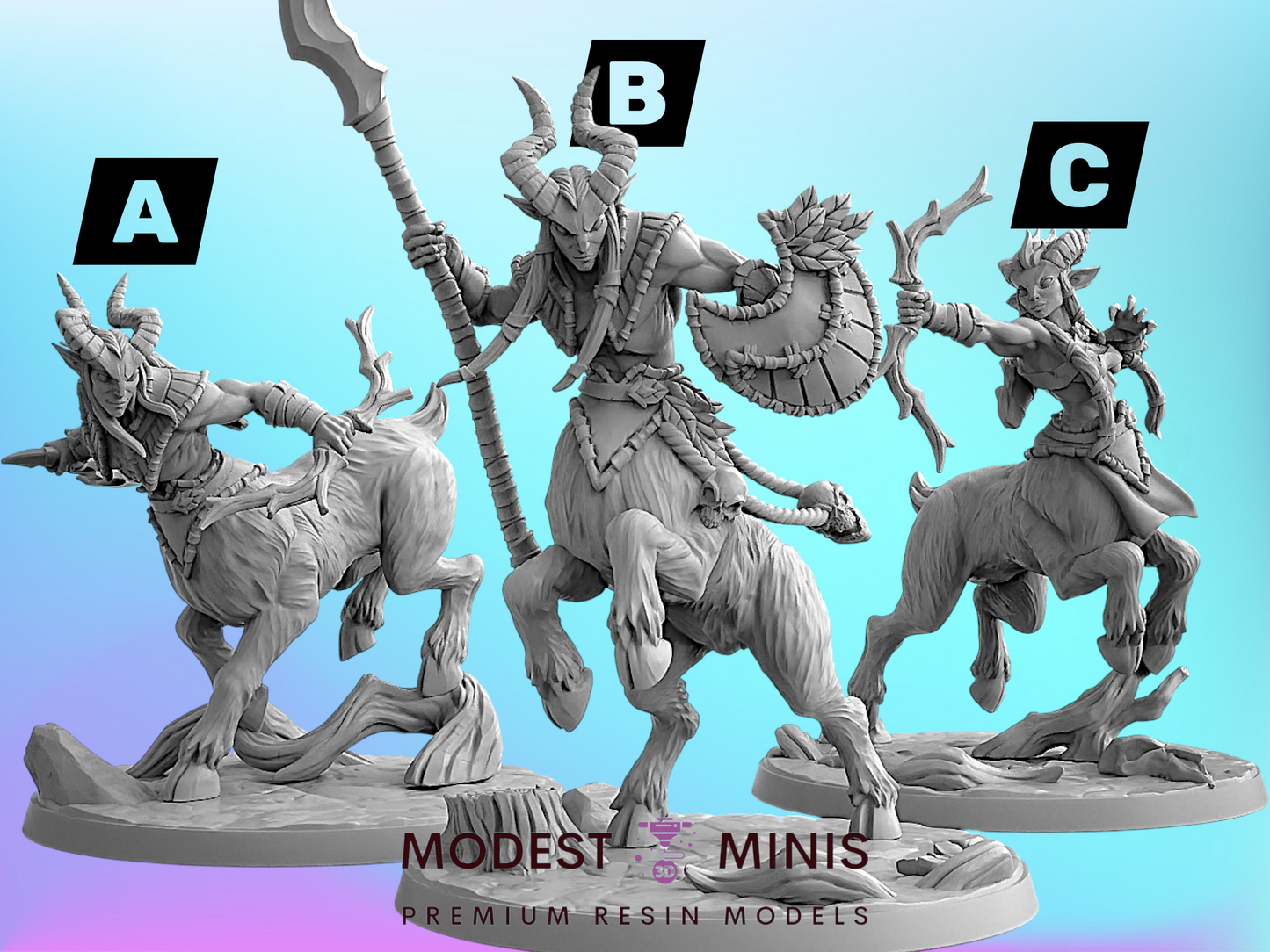 Cervitaur Centaurs | 28mm - 75mm Scale Resin Minis | DnD | Artisan Guild Arverian Keepers