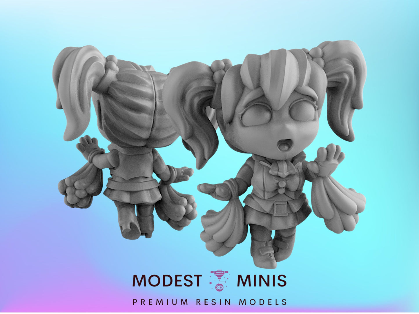 Chibi Cheerleader - 28mm - 54mm Scale | Worlds End