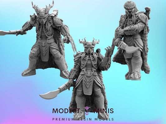 Clan Leader Skull Hunter | 28mm - 75mm Resin Predator Miniature | Papsikel