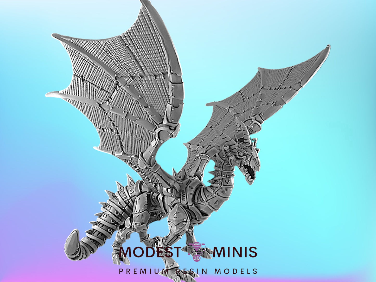Clockwork Dragon | 25mm to 40mm Steampunk Mini | DnD | EC3D