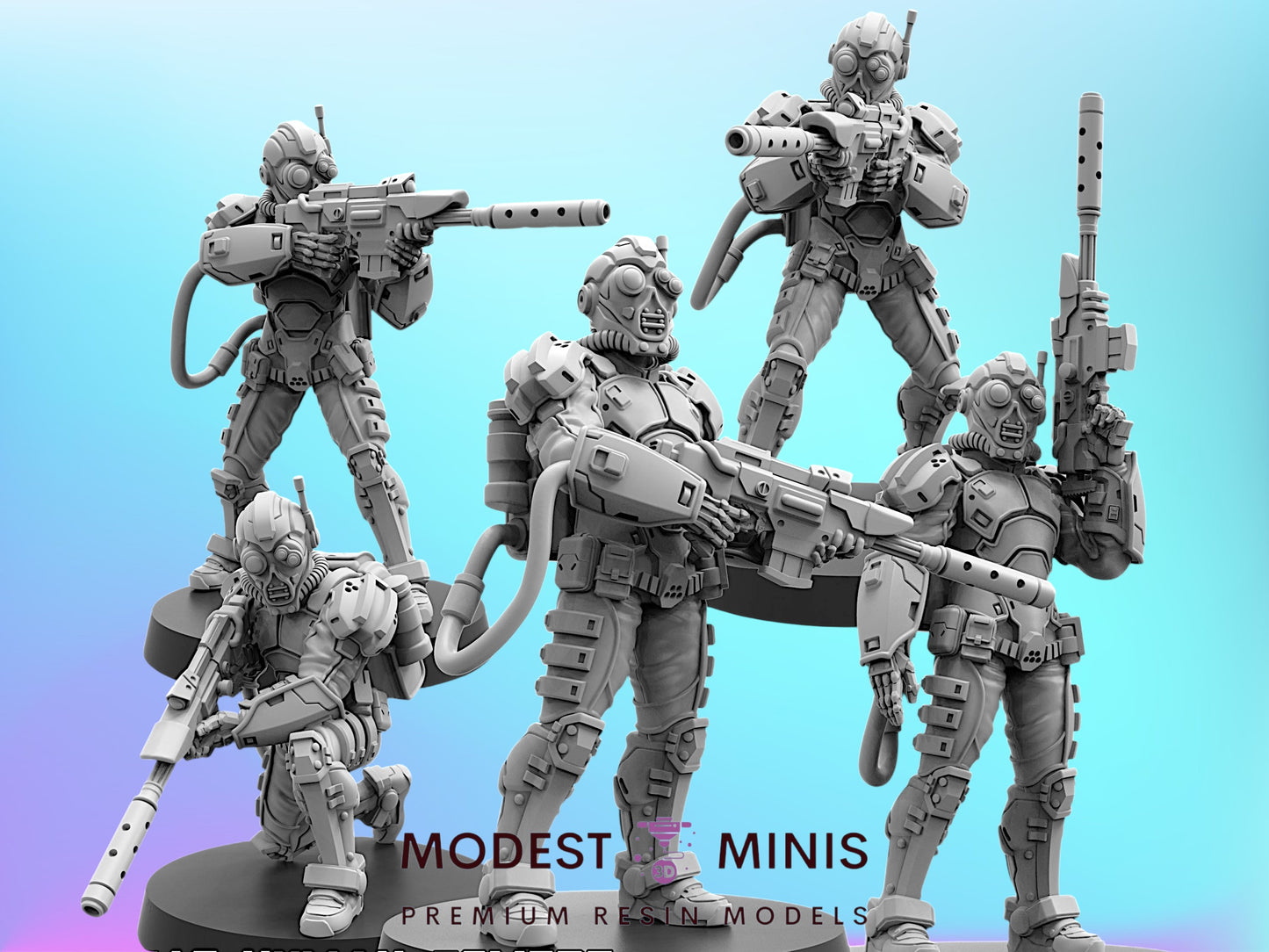 Male Human Covert Operative Agent 1-5 -32mm Scale Cyberpunk | Papsikels