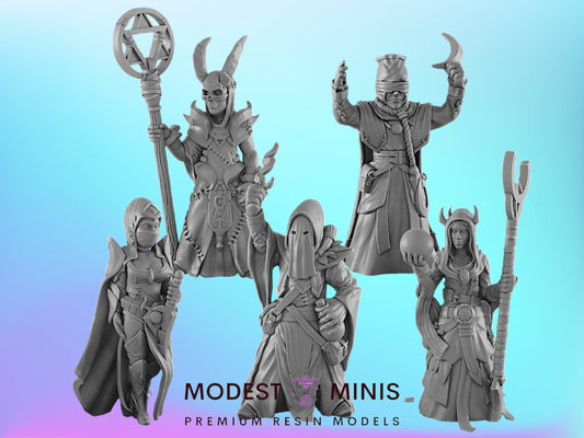 5pc Cultists Set - 25mm - 75mm Scale | DnD | EC3D Fantasy Mini | Beasts and Baddies