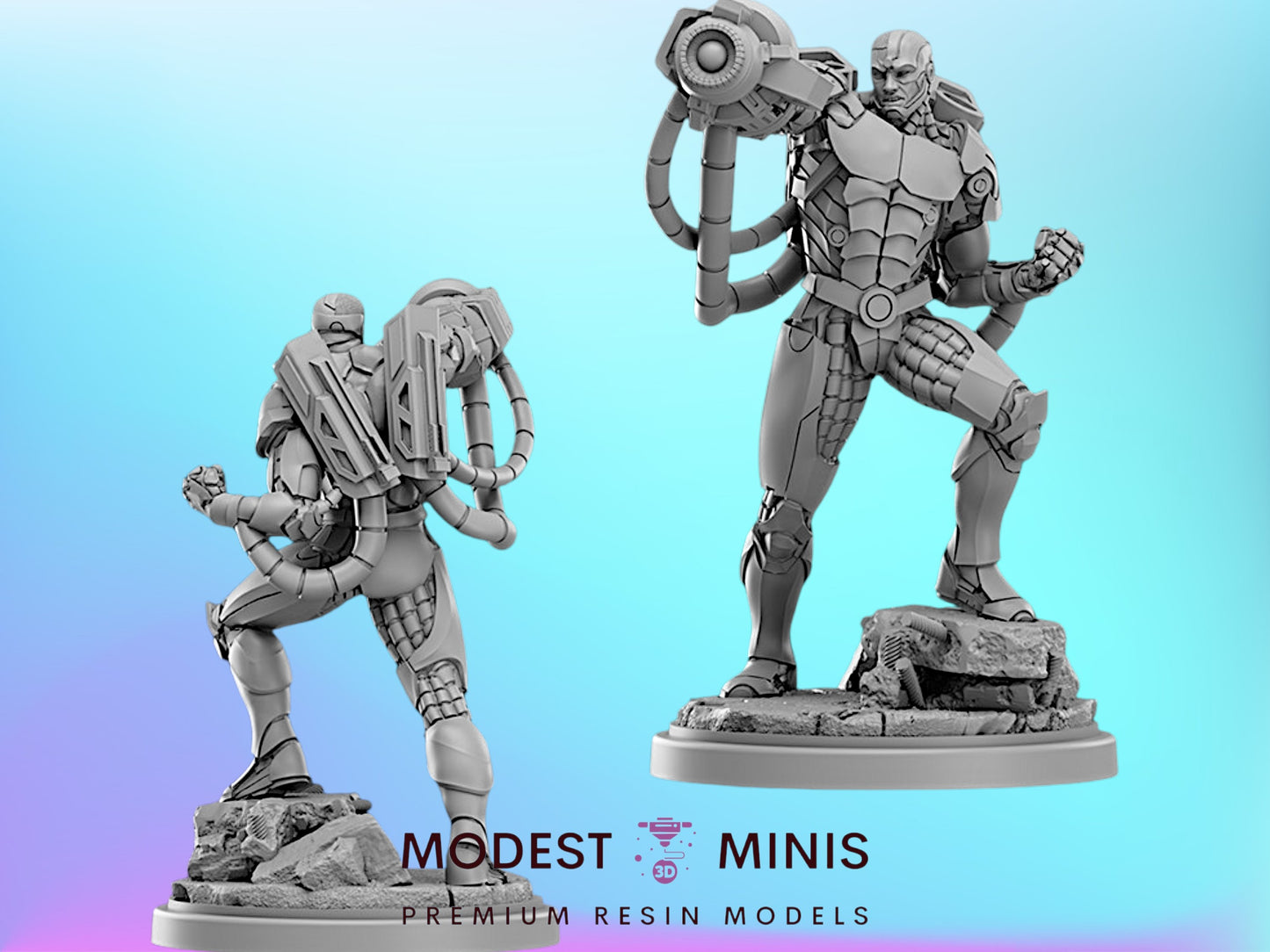 Cybernetic Titan | Cyborg 32mm - 40mm Mini | Crisis Protocol Proxy | Superhero | Hall of Heroes