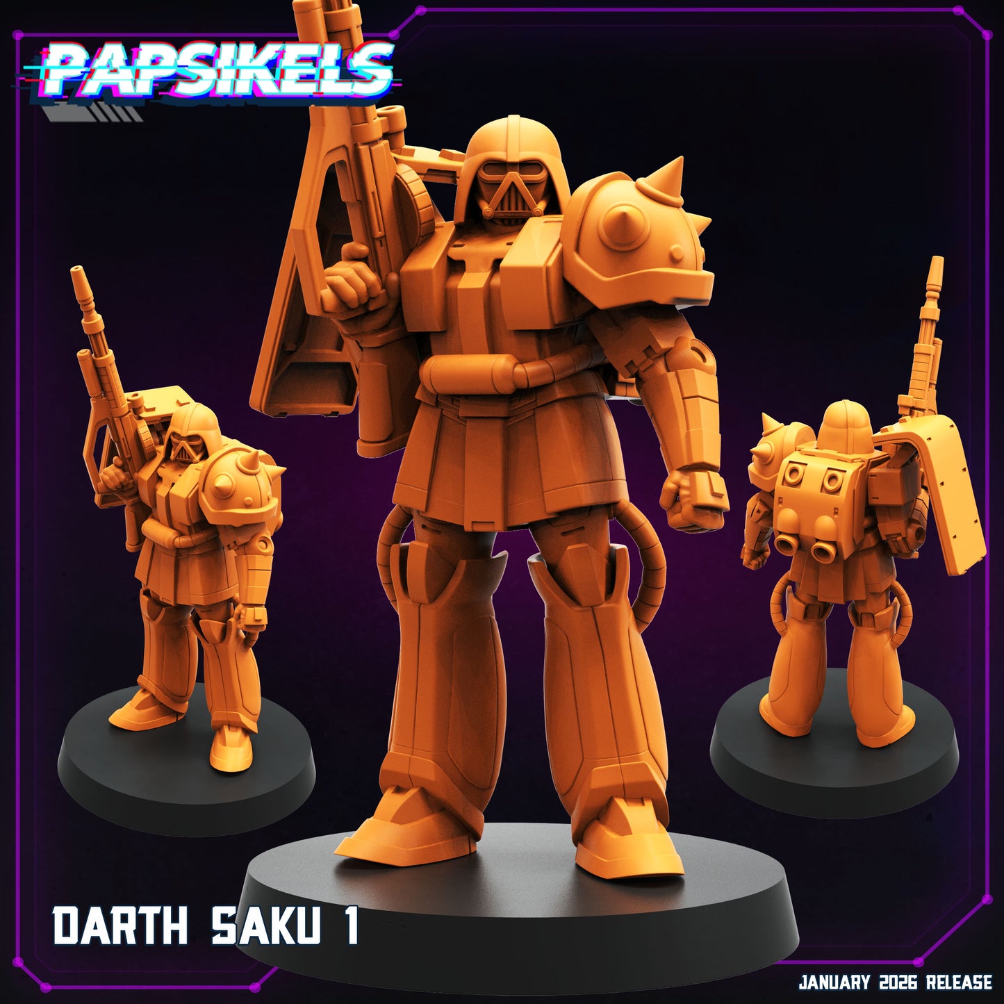Darth Saku - 28mm+ Scale Miniature | Sci fi | Cyberpunk | Papsikels