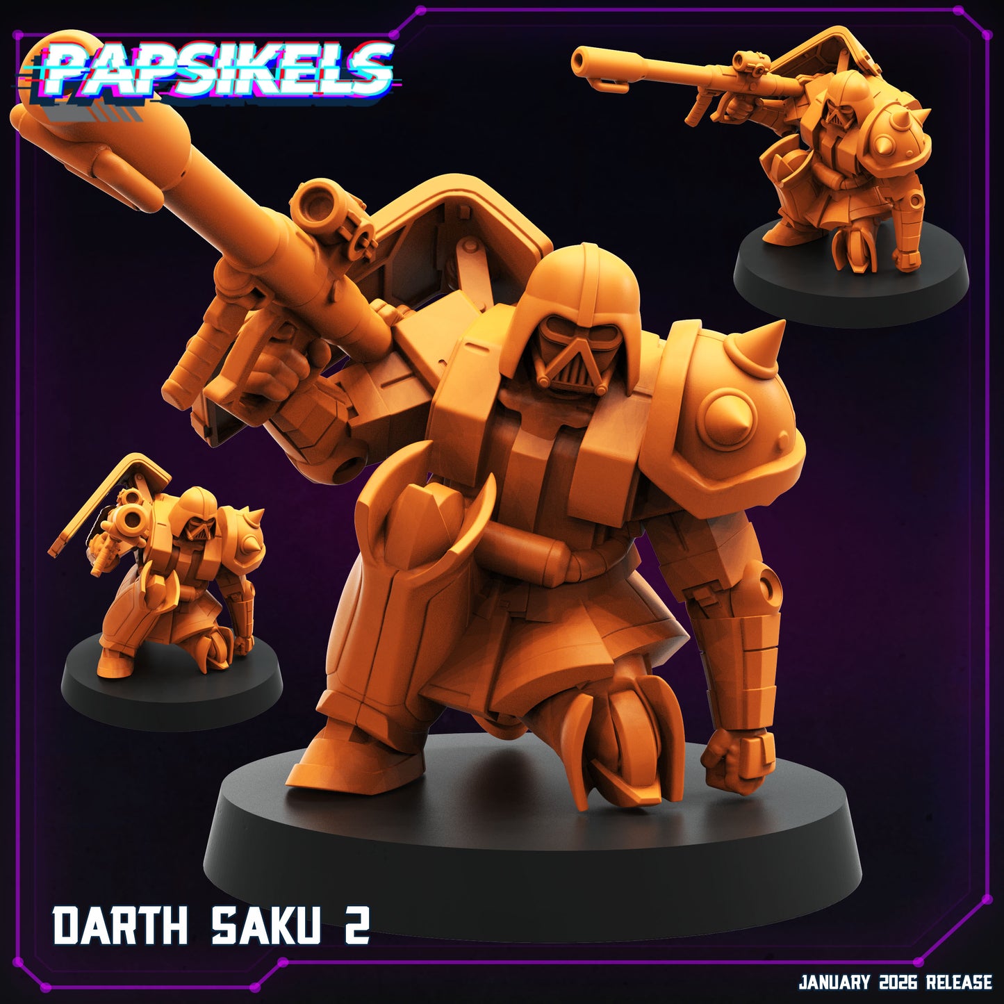 Darth Saku - 28mm+ Scale Miniature | Sci fi | Cyberpunk | Papsikels