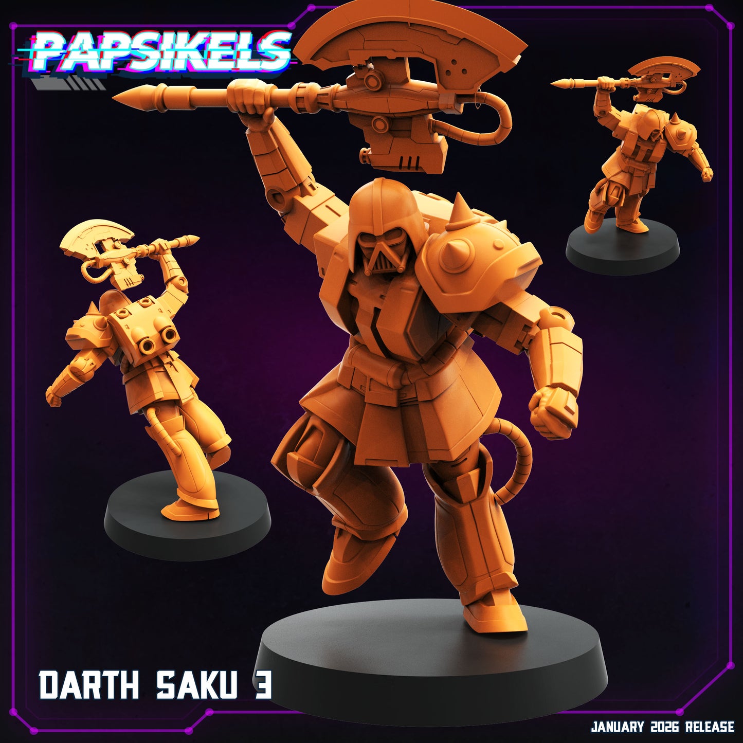 Darth Saku - 28mm+ Scale Miniature | Sci fi | Cyberpunk | Papsikels