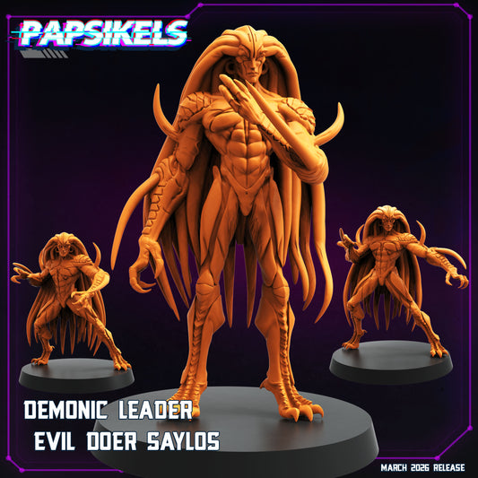 Demonic Leader Evil Doer Saylos - 32mm Scale Cyberpunk Devilman Shadowrun | Papsikels