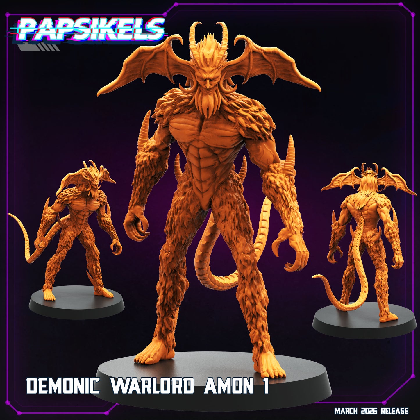Demon Warlord Amon - 32mm Scale Cyberpunk Devilman Shadowrun | Papsikels