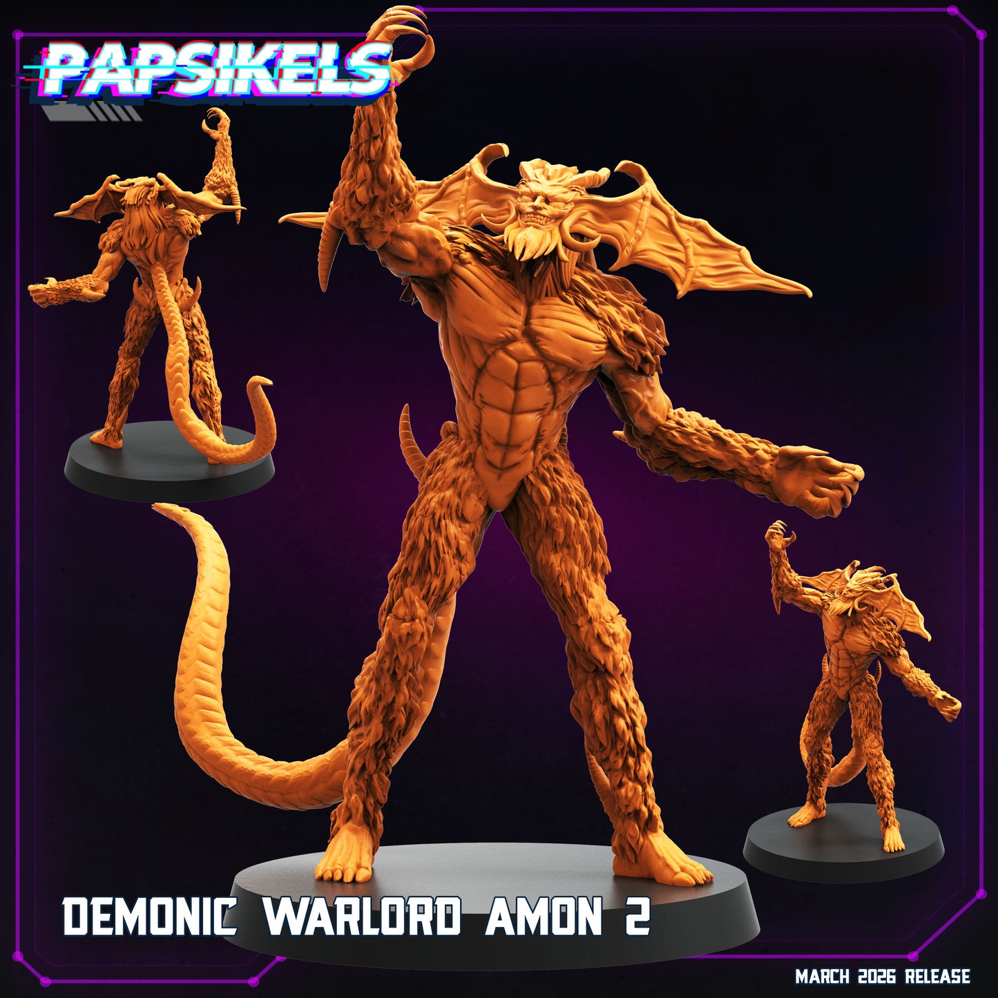 Demon Warlord Amon - 32mm Scale Cyberpunk Devilman Shadowrun | Papsikels