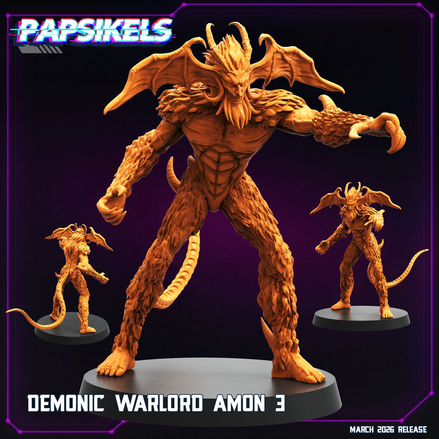 Demon Warlord Amon - 32mm Scale Cyberpunk Devilman Shadowrun | Papsikels