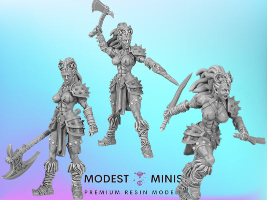 Dark Elf Barbarian | 28mm - 75mm Scale Dinosaur Miniature | DnD Frostgrave Mini | Epic