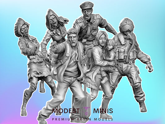 Dead Terminal Zombies and Survivors | 28mm - 100mm Scale Resin Mini | Zombicide | Vaultz