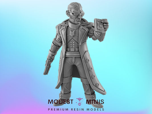 Detective | 25mm - 75mm Scale | DnD | EC3D Cyberpunk Mini | Ghost City