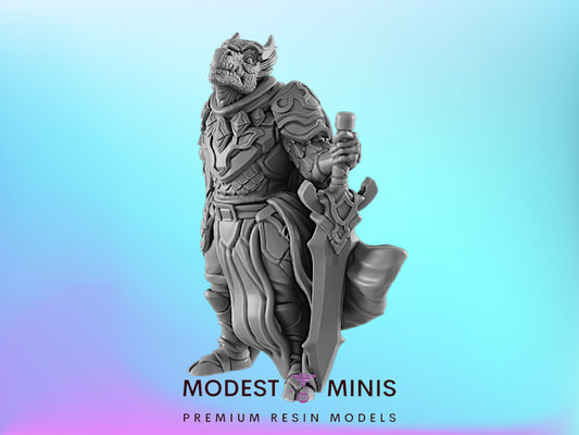 Paladin Dragonkin Male | 25mm - 75mm Scale | DnD | EC3D Fantasy Mini | Everyday Heroes