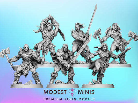 Dragonpeak Barbarians | 28mm - 75mm Scale Resin Minis | DnD | Frostgrave Artisan Guild