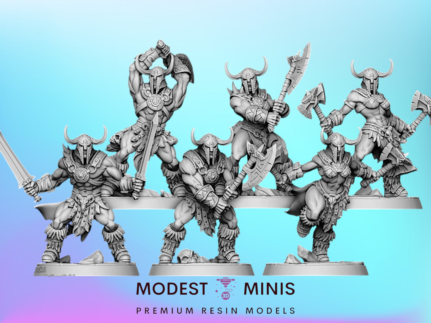 Dragonpeak Barbarians | 28mm - 75mm Scale Resin Minis | DnD | Frostgrave Artisan Guild