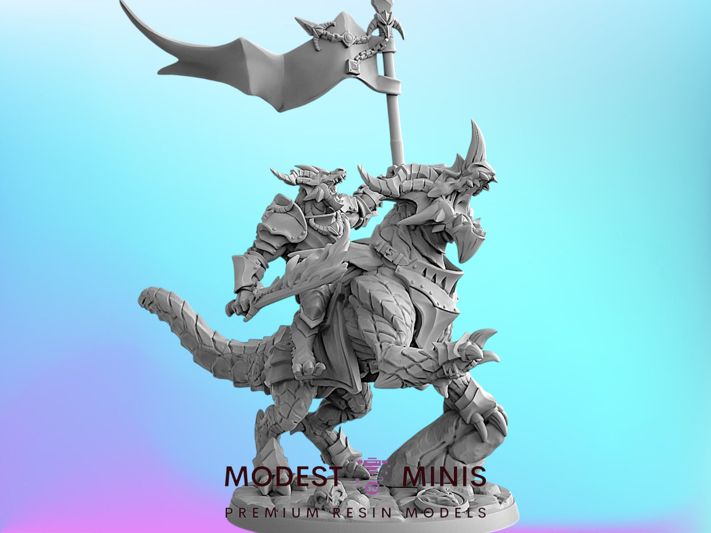 Dragonling Knight B | 28mm - 75mm Scale Resin Minis | DnD | Frostgrave Artisan Guild Dragonguard