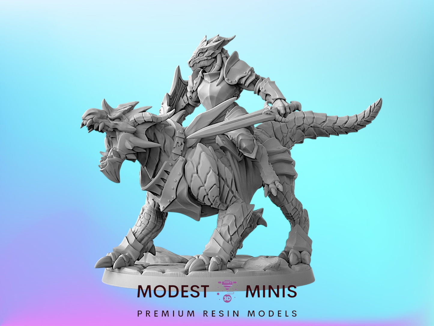 Dragonling Knight C | 28mm - 75mm Scale Resin Minis | DnD | Frostgrave Artisan Guild Dragonguard