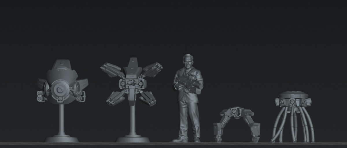 FKMSA Sentry Drone - 28mm - 100mm Scale Cyberpunk Miniature | Papsikels