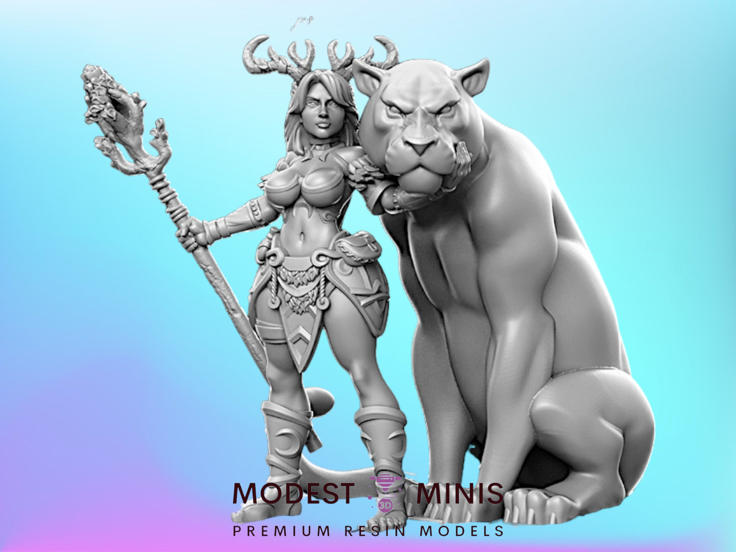 Druid Dungeon Pinups - 28mm 32mm Scale DnD Miniature | RN Estudio