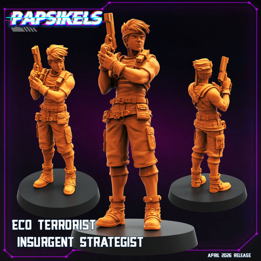 Eco Terrorist Insurgent Strategist - 32mm Scale Cyberpunk Final Fantasy Shadowrun | Papsikels