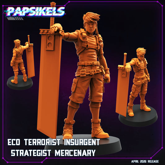 Eco Terrorist Insurgent Strategist Mercenary - 32mm Scale Cyberpunk Final Fantasy Shadowrun | Papsikels