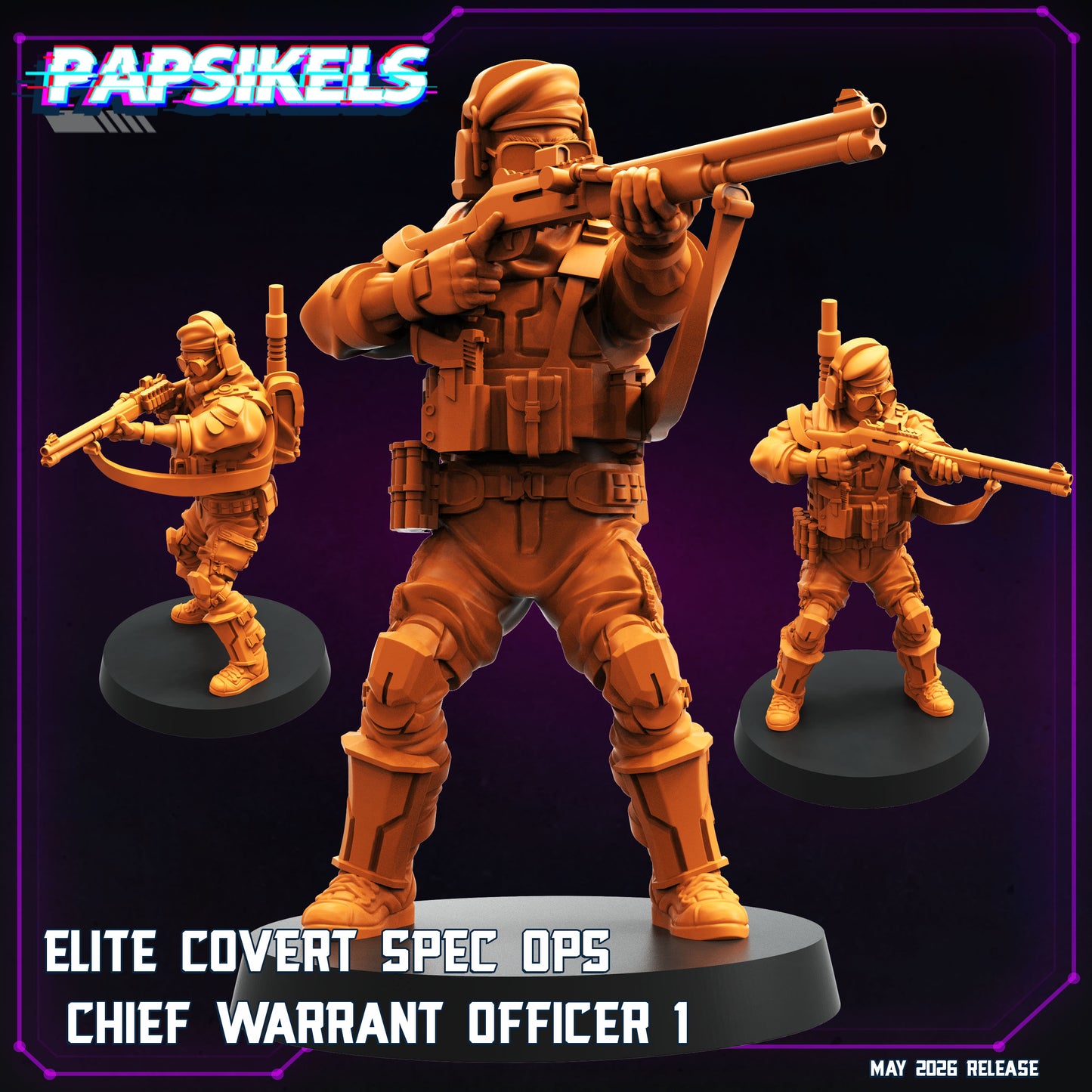 Elite Covert Spec Ops Chief Warrant Officer -32mm Scale Cyberpunk | Papsikels