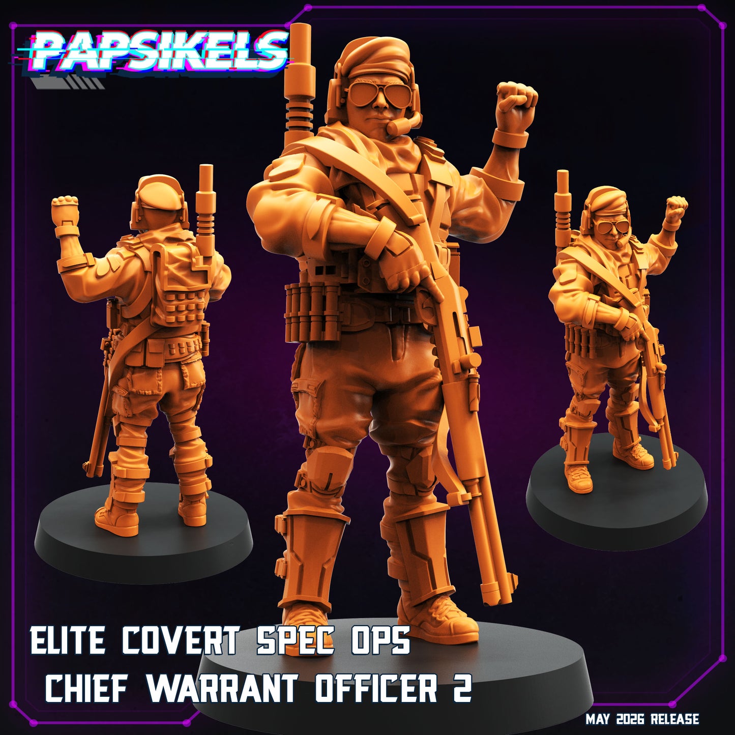 Elite Covert Spec Ops Chief Warrant Officer -32mm Scale Cyberpunk | Papsikels