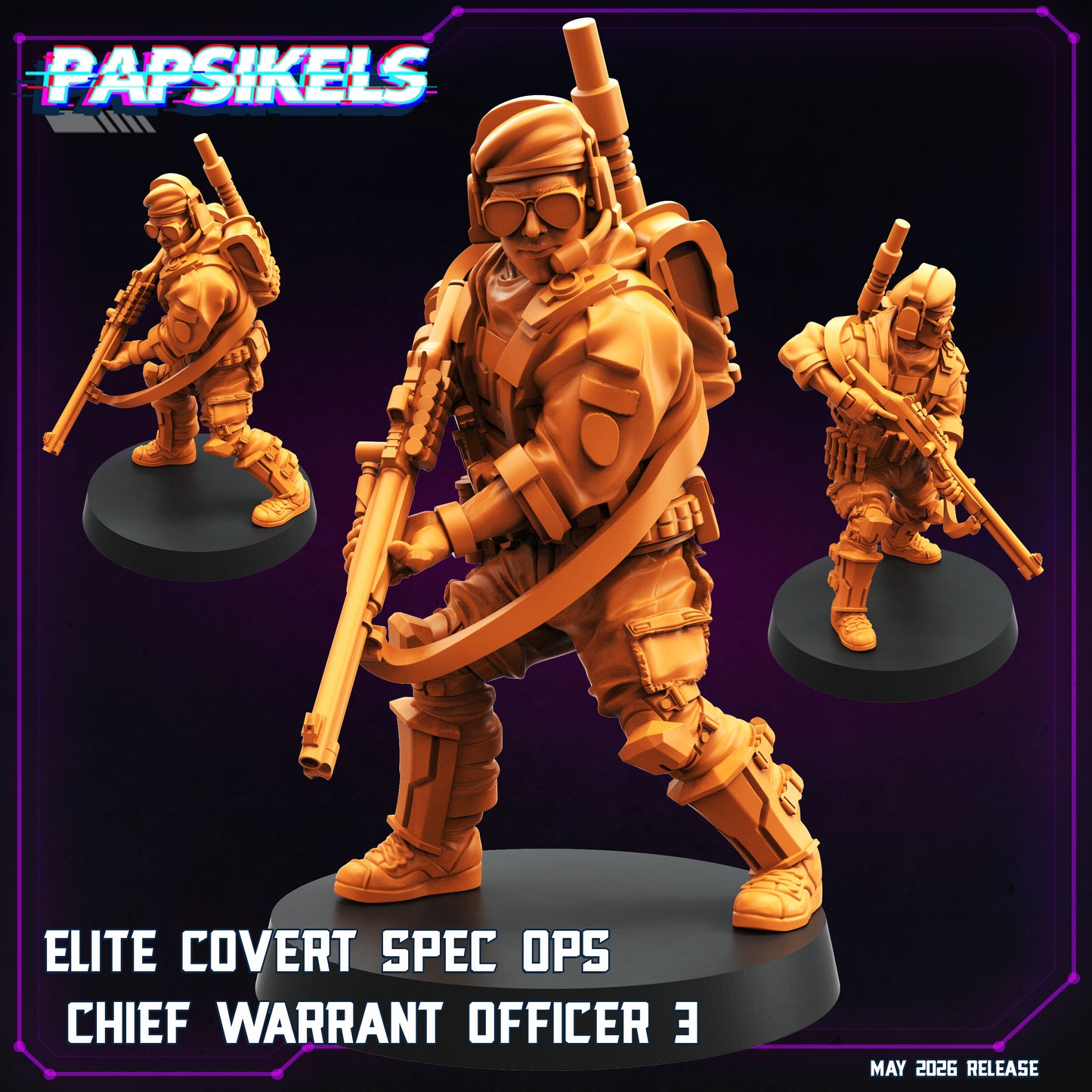 Elite Covert Spec Ops Chief Warrant Officer -32mm Scale Cyberpunk | Papsikels