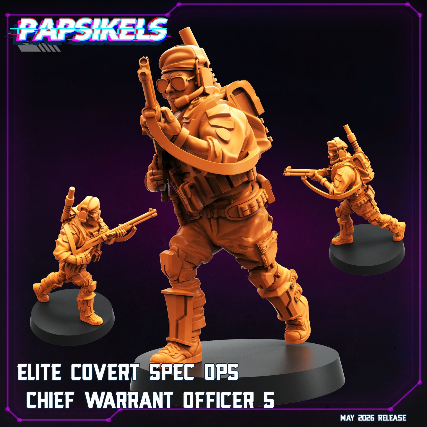 Elite Covert Spec Ops Chief Warrant Officer -32mm Scale Cyberpunk | Papsikels