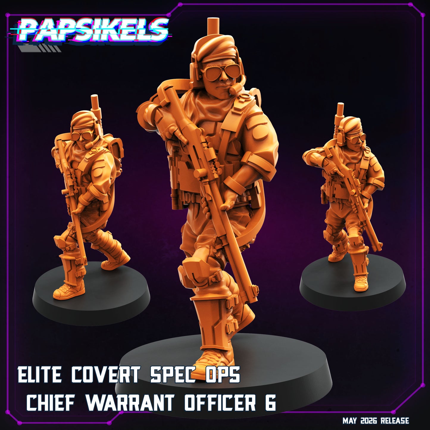 Elite Covert Spec Ops Chief Warrant Officer -32mm Scale Cyberpunk | Papsikels