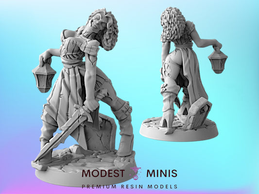 Eliza the Fallen Pinup | 28mm - 75mm Scale Resin Minis | DnD | Artisan Guild