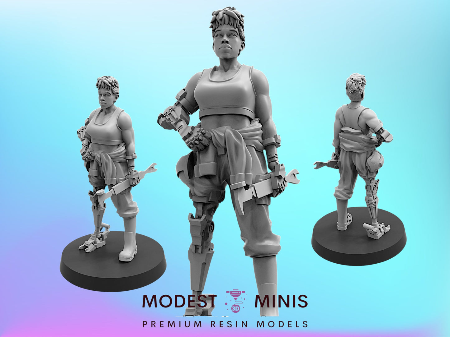 Space Crew Roughneck Mechanic Emillia - 32mm Scale Sci Fi Alien | Papsikels