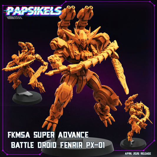 FKMSA Super Advance Battle DRoid Fenrir PX 01 - 32mm Scale Cyberpunk Gundam Shadowrun | Papsikels