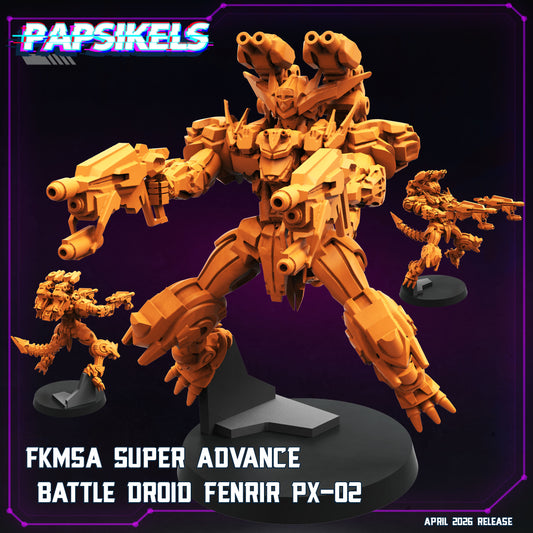 FKMSA Super Advance Battle Droid Fenrir PX 02 - 32mm Scale Cyberpunk Gundam Shadowrun | Papsikels