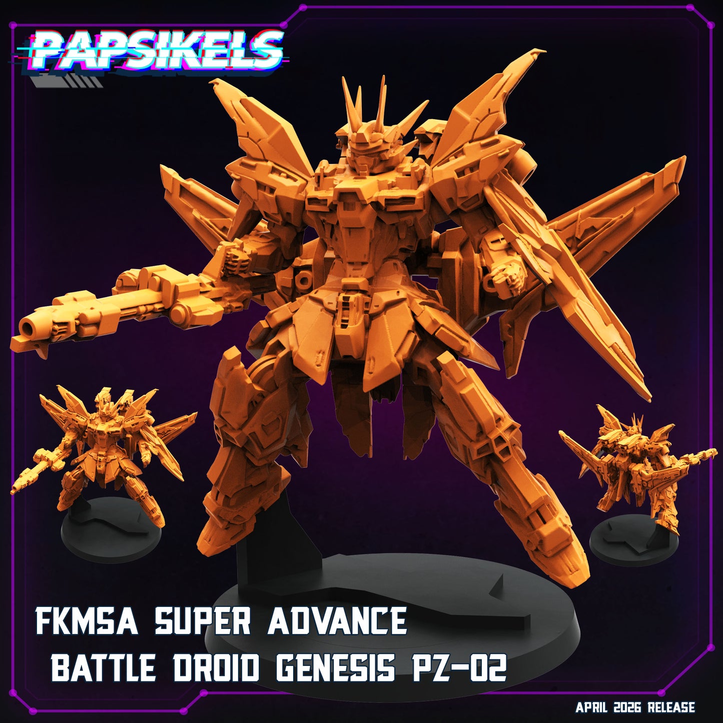 FKMSA Super Advance Battle Droid Genesis PZ 02 - 32mm Scale Cyberpunk Gundam Shadowrun | Papsikels