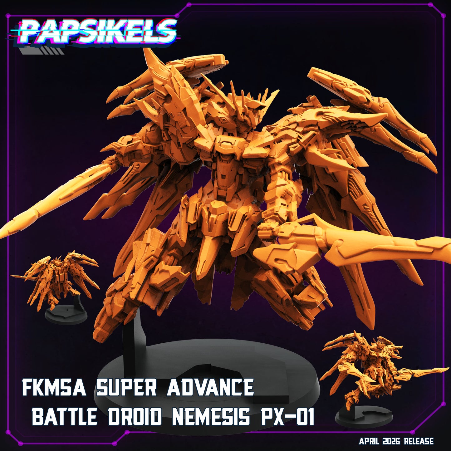 FKMSA Super Advance Battle Droid Nemesis PX 01 - 32mm Scale Cyberpunk Gundam Shadowrun | Papsikels