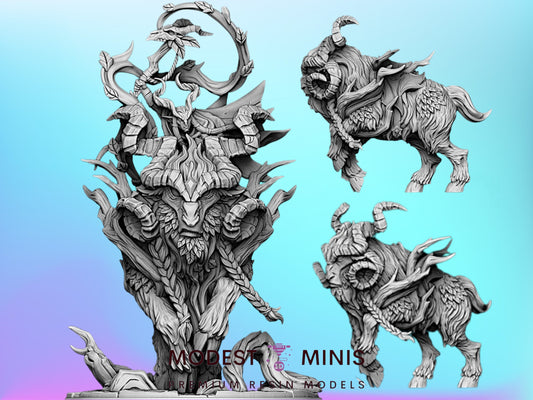 Faenarion Satyr Ram | 28mm - 75mm Scale Resin Minis | DnD | Artisan Guild Arverian Keepers