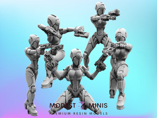 FKMSA Sexy Droid Agents - 32mm Scale Cyberpunk Mini  | Papsikels