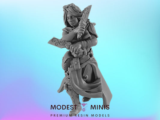Female Cutter | 25mm to 100mm Steampunk Mini | DnD | EC3D