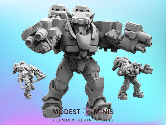 Heavy Fire Batter Support Units | 28mm+ Scale Miniature | Sci fi | Papsikels