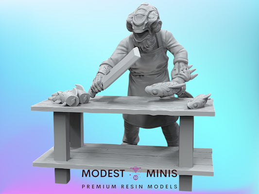 Alien Fish Merchant - 28mm - 100mm Scale  Black Remnant Star Wars Mini
