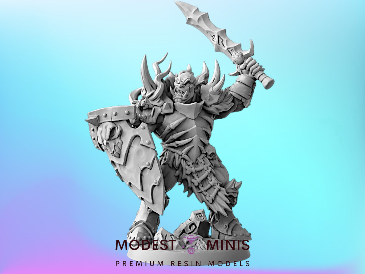 Frostmetal B Orc | 28mm - 75mm Scale Resin Minis | DnD | Artisan Guild